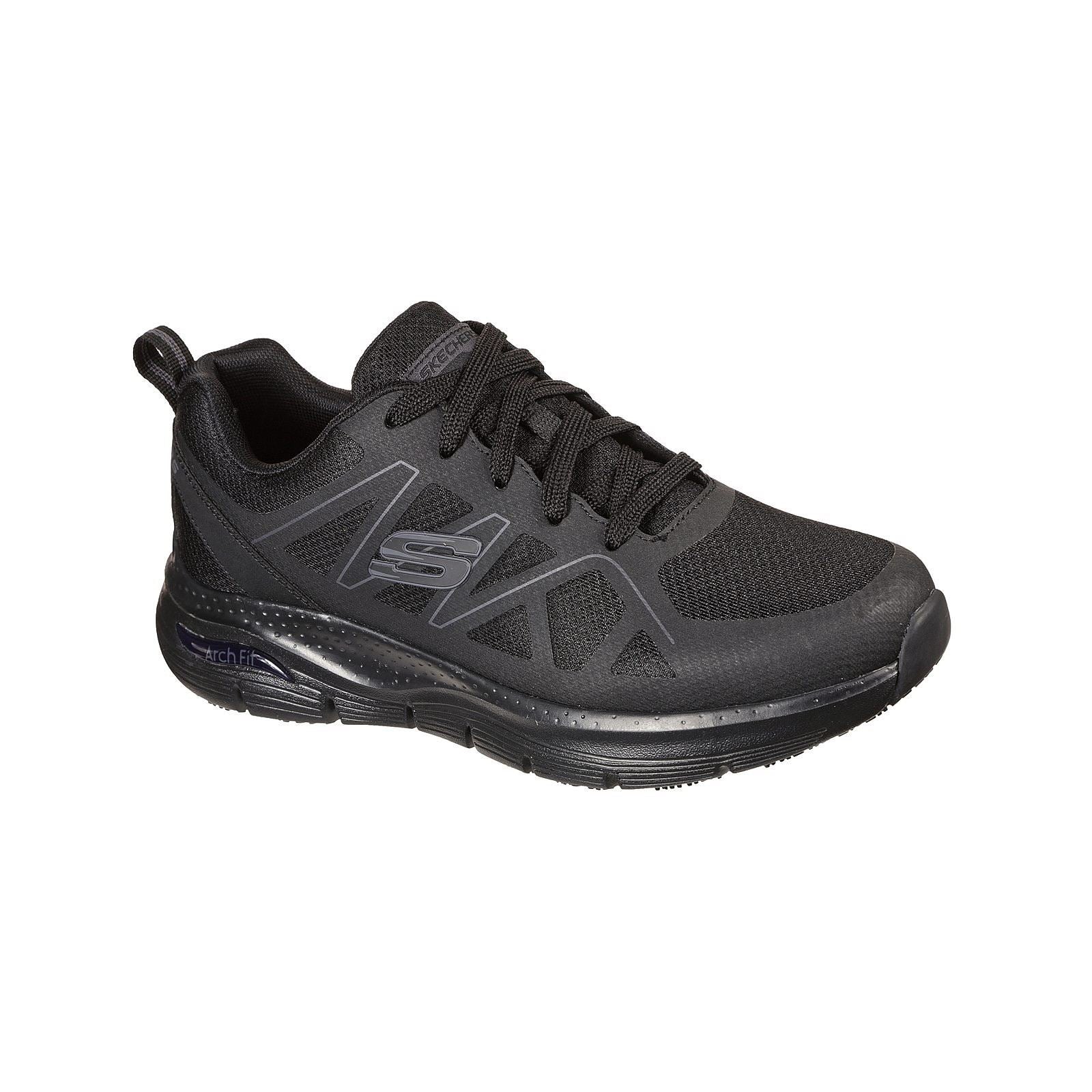 Skechers Workwear Arch Fit SR Axtell Polyester Herren Schwarze Sicherheitssneaker