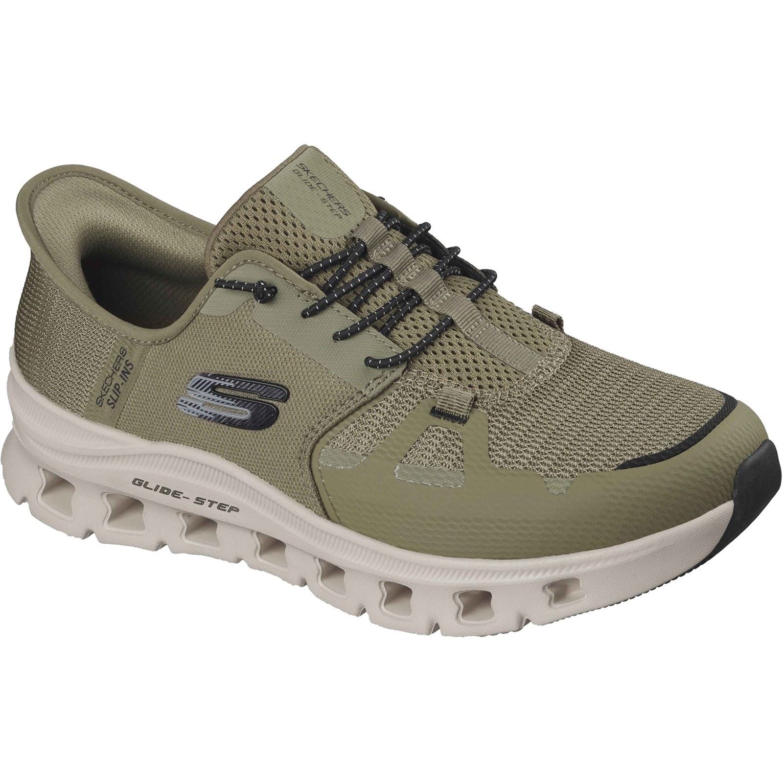 Skechers Glide-Step Pro Textil Herren Sneakers In Olive/Schwarz