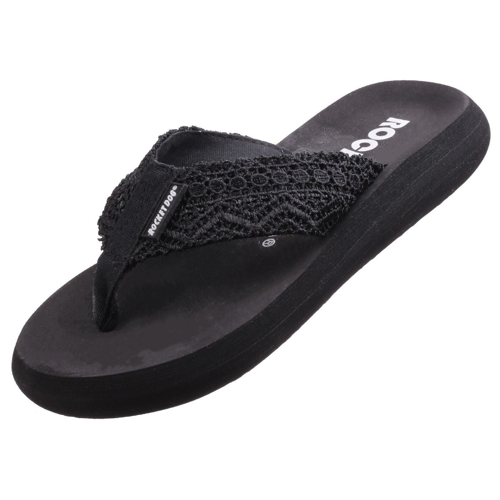 Rocket Dog Spotlight Lima Stoff Damenschwarz Sandalen