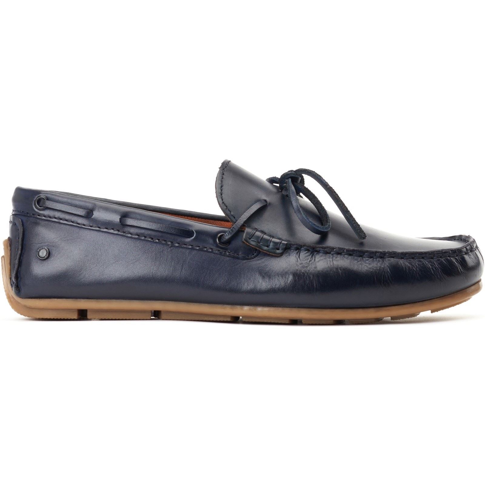 Base London Brooks Leder Herren Marineblaue Loafer
