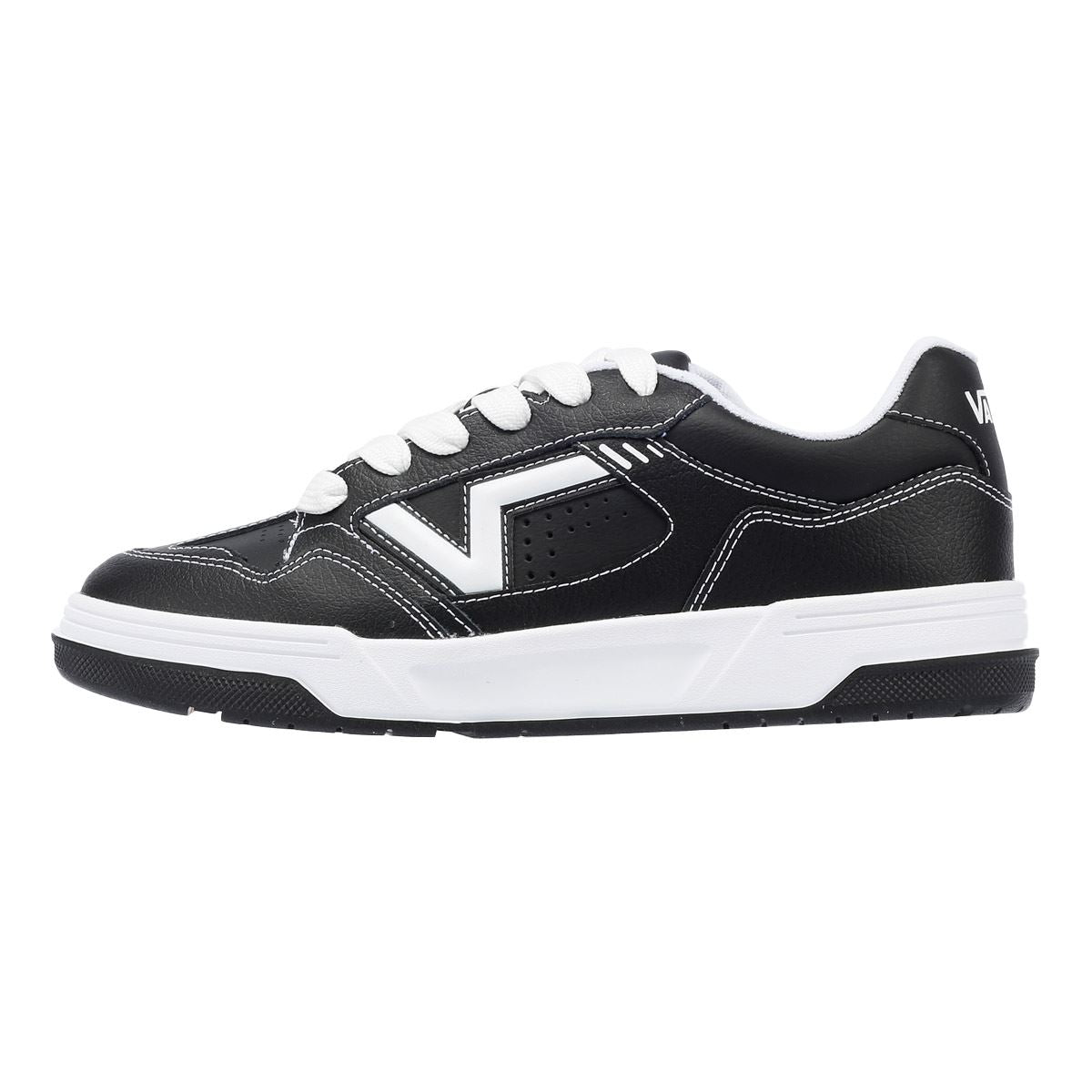 Vans Upland Schwarze/Weiße Lederturnschuhe