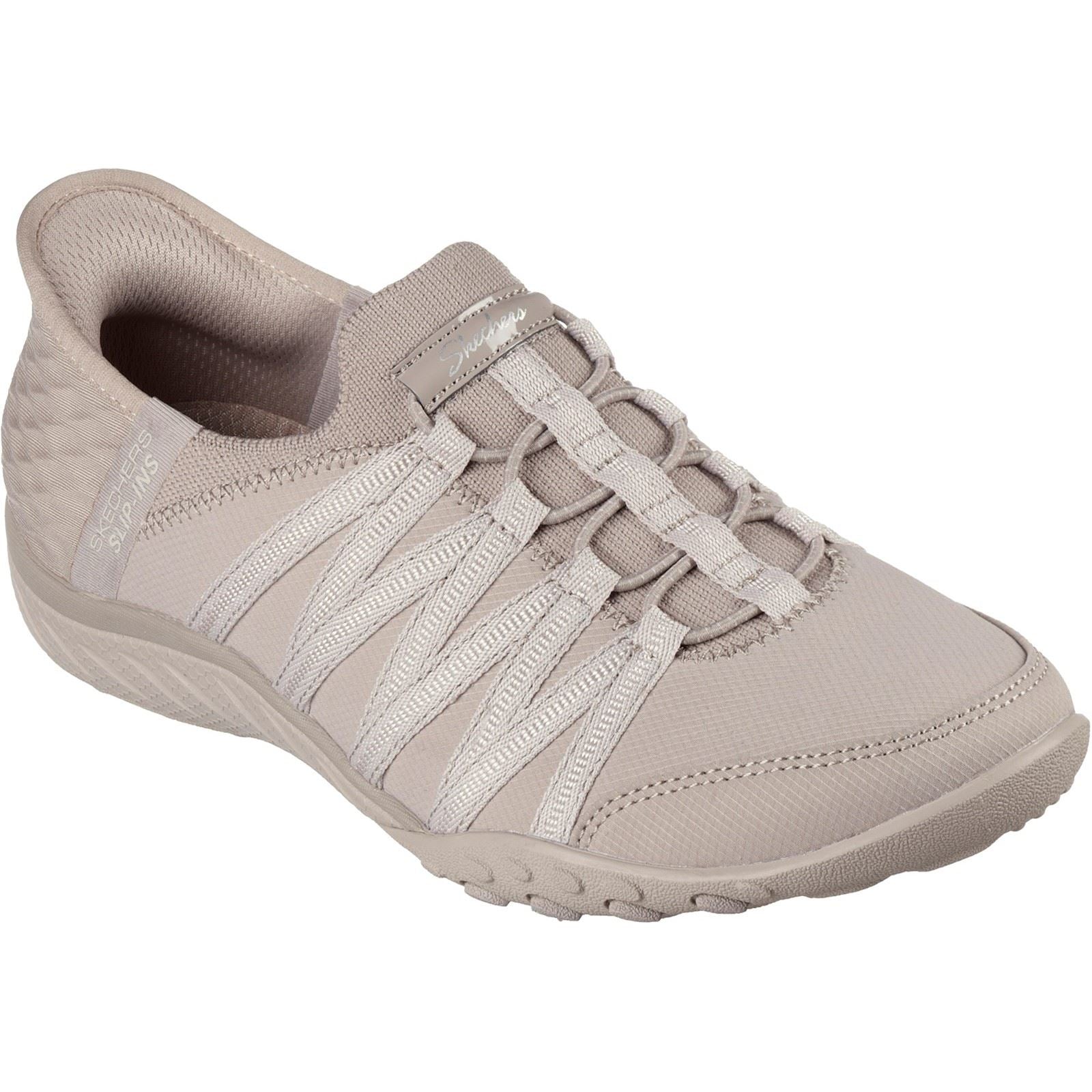 Skechers Breathe-Easy - Roll-With-Me Textile Damen-Taupe-Sneakers