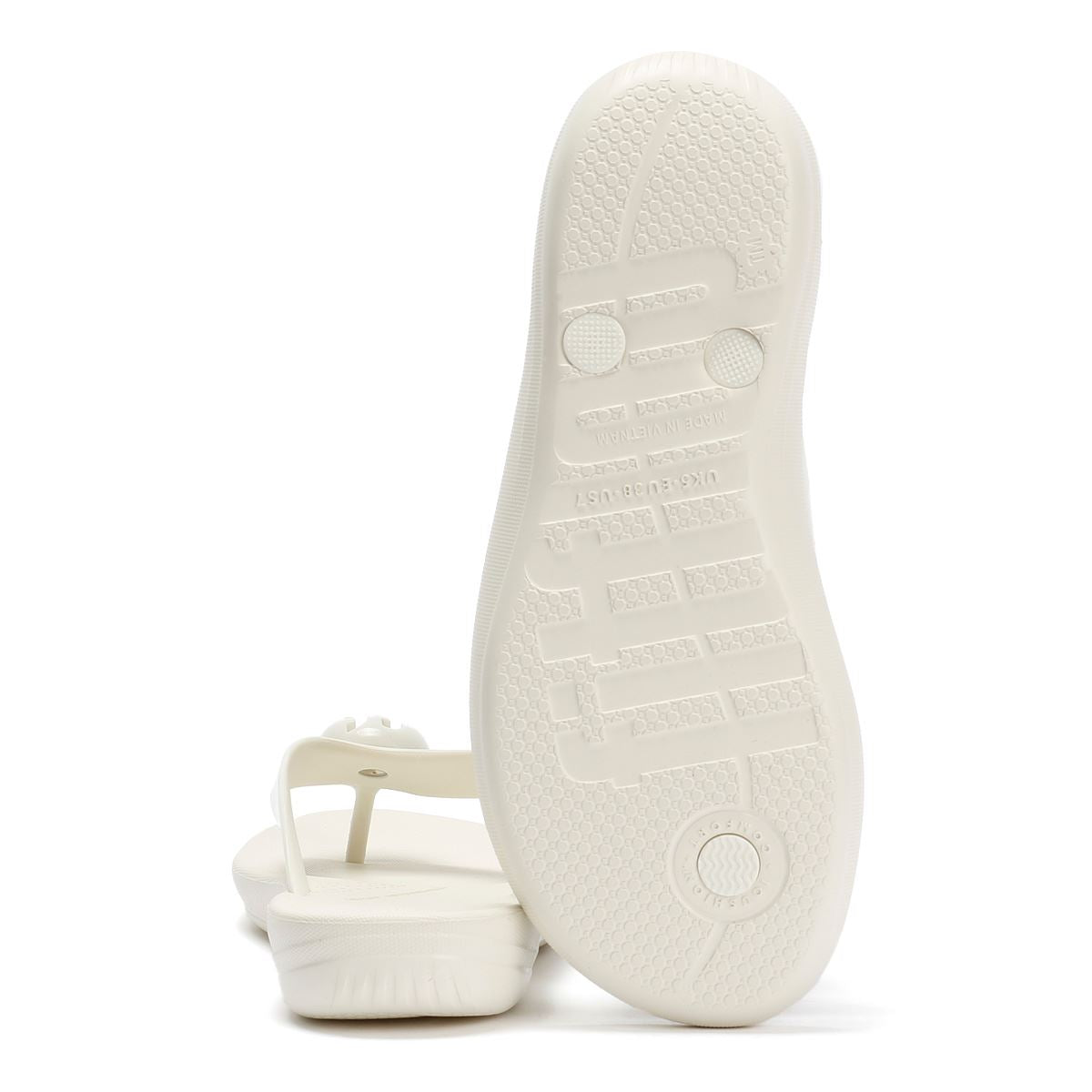 FitFlop Iqushion Glossy Button Damen Flip-Flops In Weiß