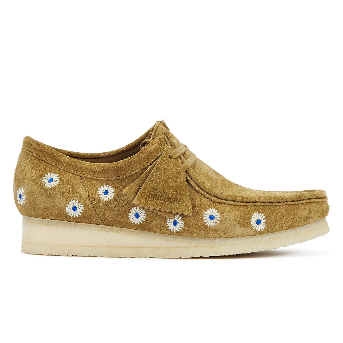 Clarks Originals Wallabee Embroidery Herren Dunkelolive Wildleder Schnürschuhe
