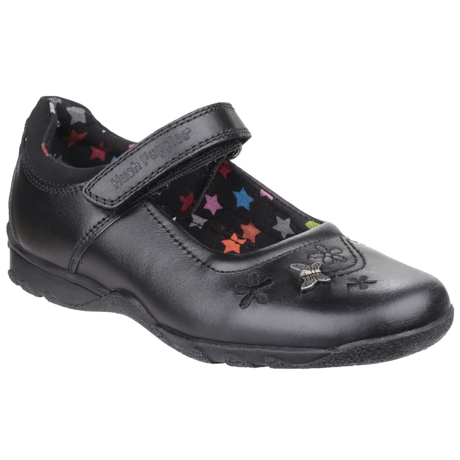 Hush Puppies Clare Senior Mädchenschuhe Aus Schwarzem Leder
