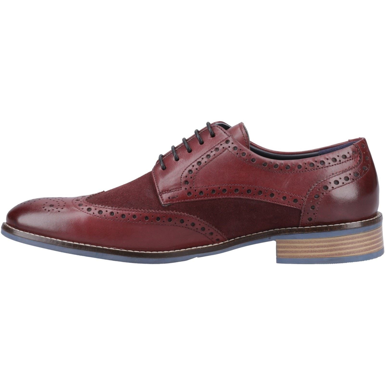 Hush Puppies Dustin Leder/Wildleder Herren Burgunder Brogue Schuhe