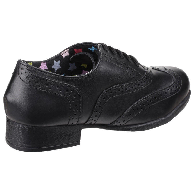 Hush Puppies Kada Junior Mädchen Brogues Aus Schwarzem Leder