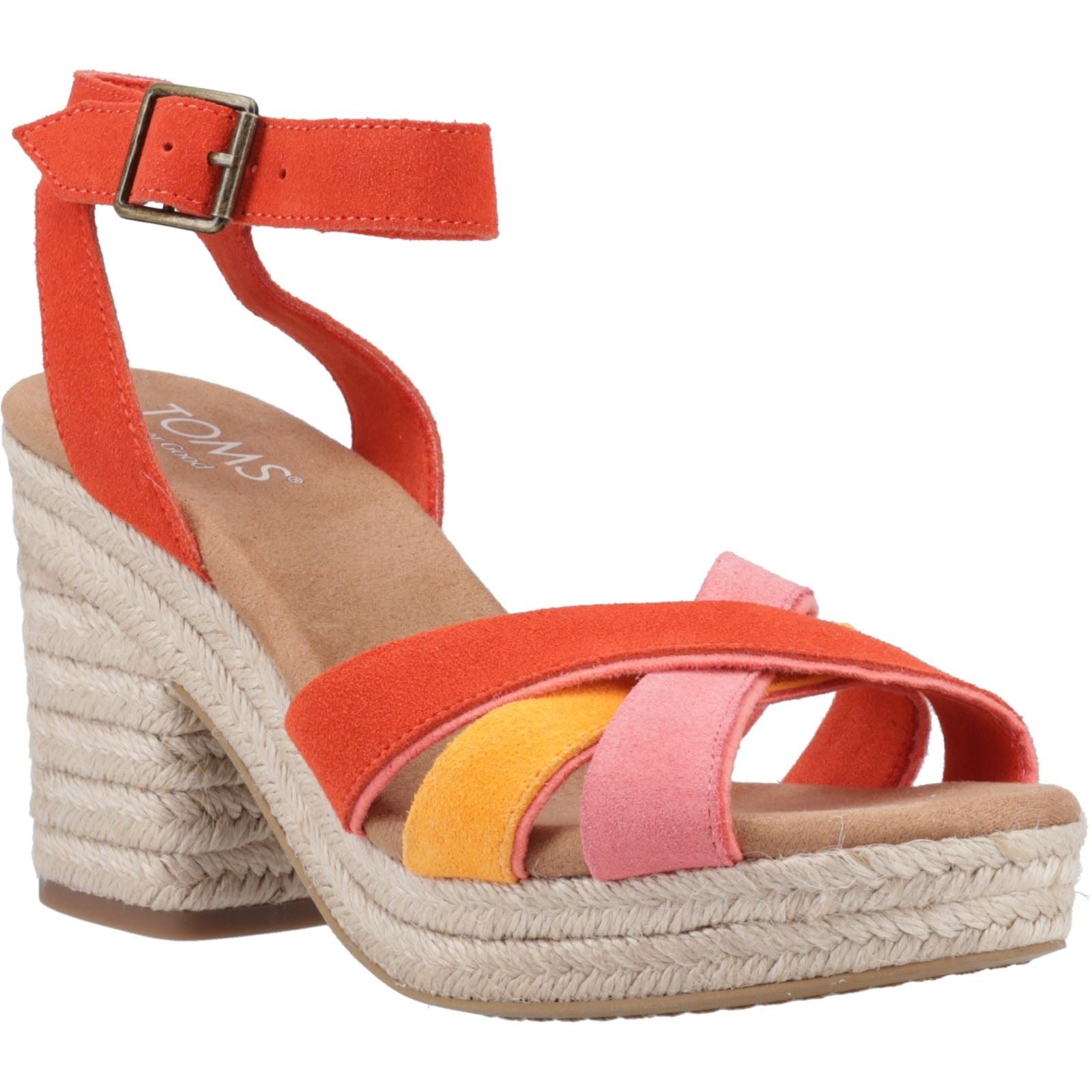 TOMS Majorca Strappy Damen Sandalen Aus Leder Mit Flammenmuster