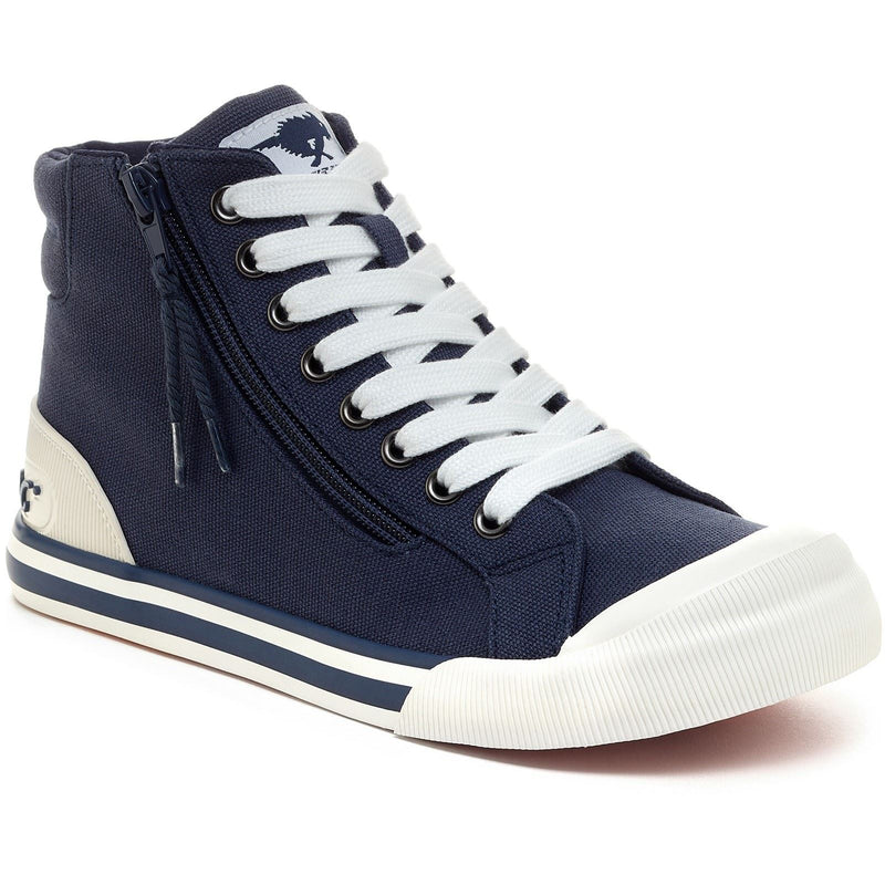 Rocket Dog Jazzin Hi Baumwoll-Damensneaker In Marineblau