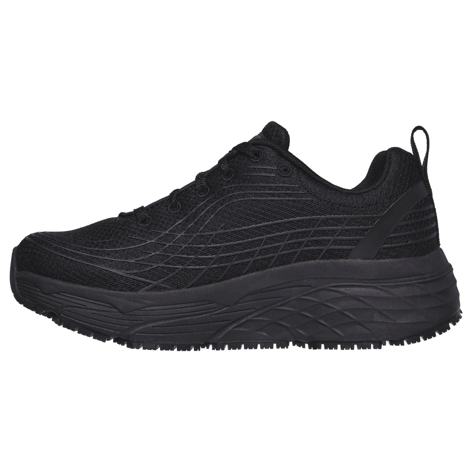 Skechers Workwear Max Cushioning Elite Sr Textil Damen Schwarze Sicherheits Sneakers