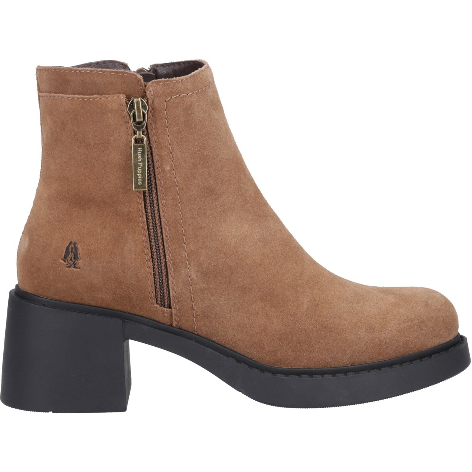 Hush Puppies Adele Damen Wildleder Stiefeletten mit Absatz in Braun