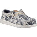 HEYDUDE Wally Palm Jute Jute Herren Egret/Cloud Blue Mokassin Schuhe