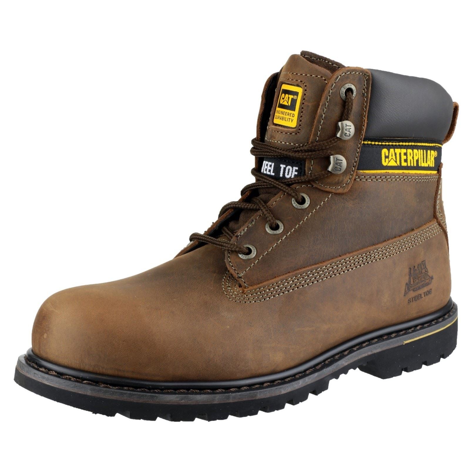 Caterpillar Holton Leder Braune Sicherheitsstiefel