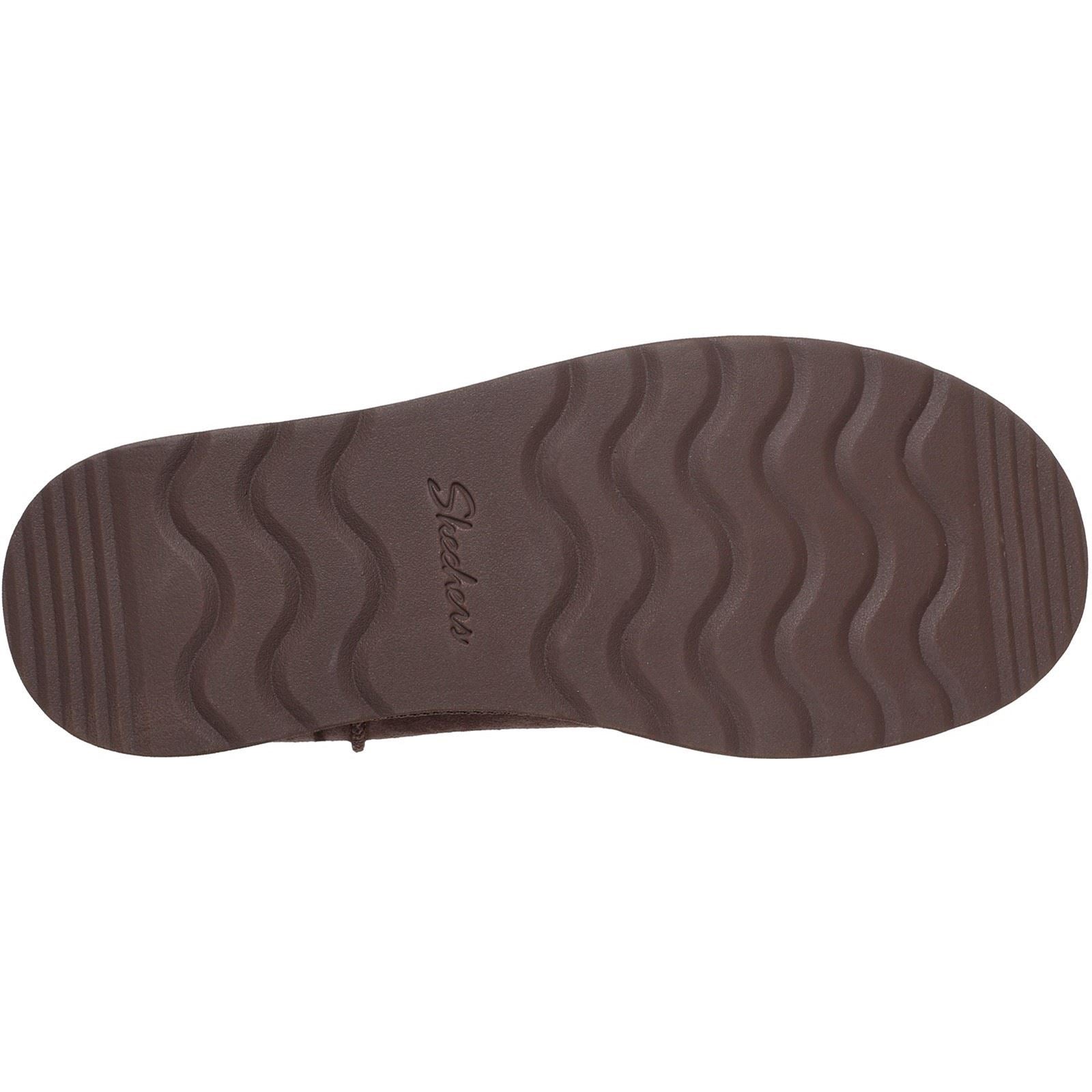 Skechers Keep Cozy Leder Frauen Schokoladen Winter Stiefeletten