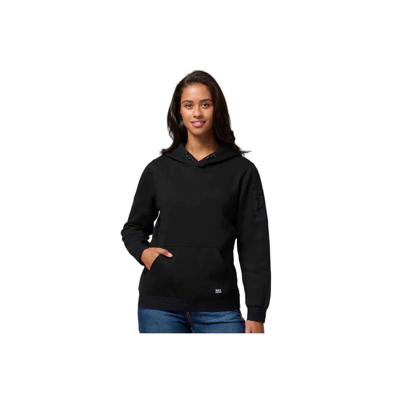 Hard Yakka Gladiator Baumwolle Damen Schwarz Kapuzenpullover