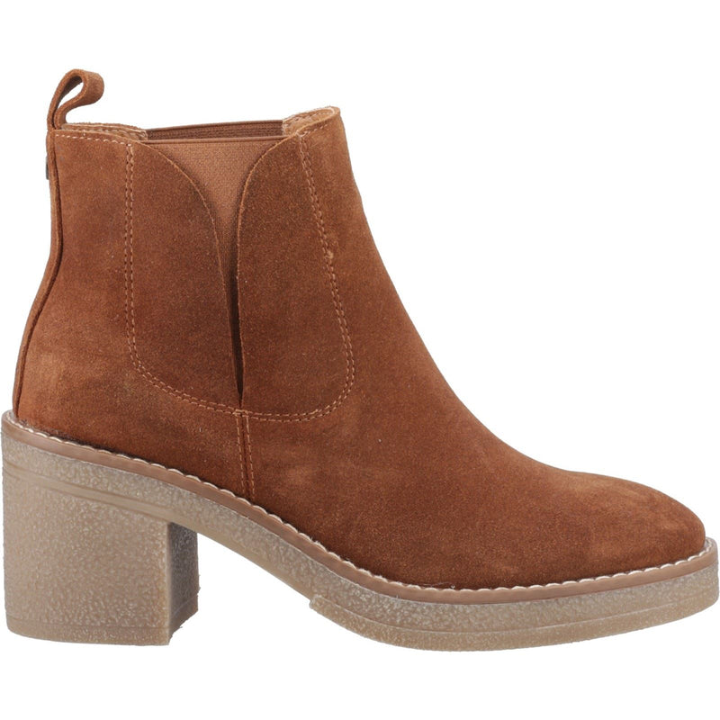 Hush Puppies Felicia Damen Stiefeletten mit Absatz in Camel Wildleder