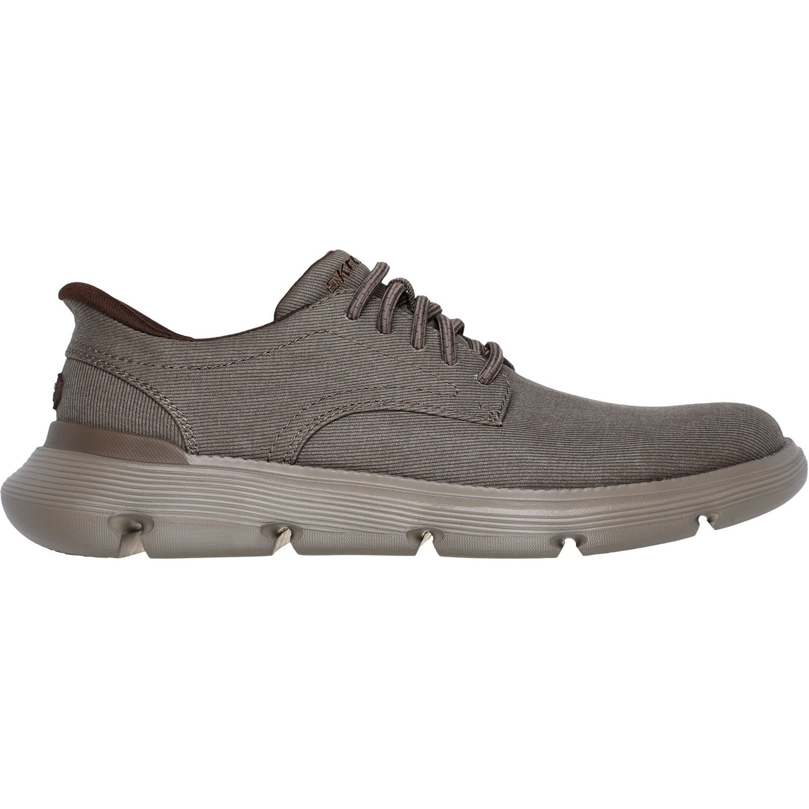 Skechers Garza Clive Herren Schnürschuhe Aus Dunkelbrauner Baumwolle