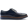 Base London Joe Leder Herren Navy Brogues Schuhe