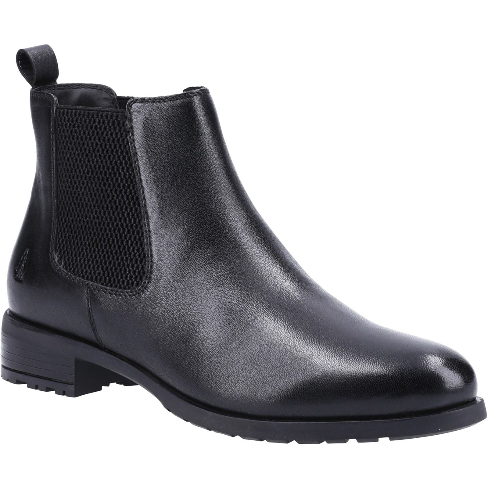 Hush Puppies Sammie Damen Chelsea Stiefel aus Schwarzem Leder