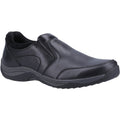 Hush Puppies Donald Leder Herren Schwarz Mokassin Schuhe