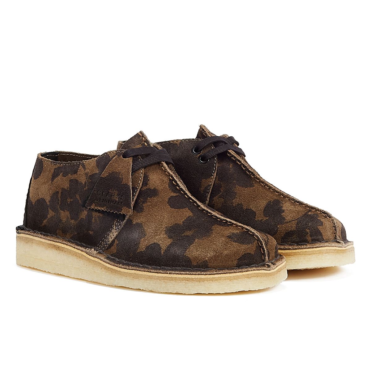 Clarks Originals Wüstentrekking-Blumen-Damenschuhe In Schwarz/Khaki
