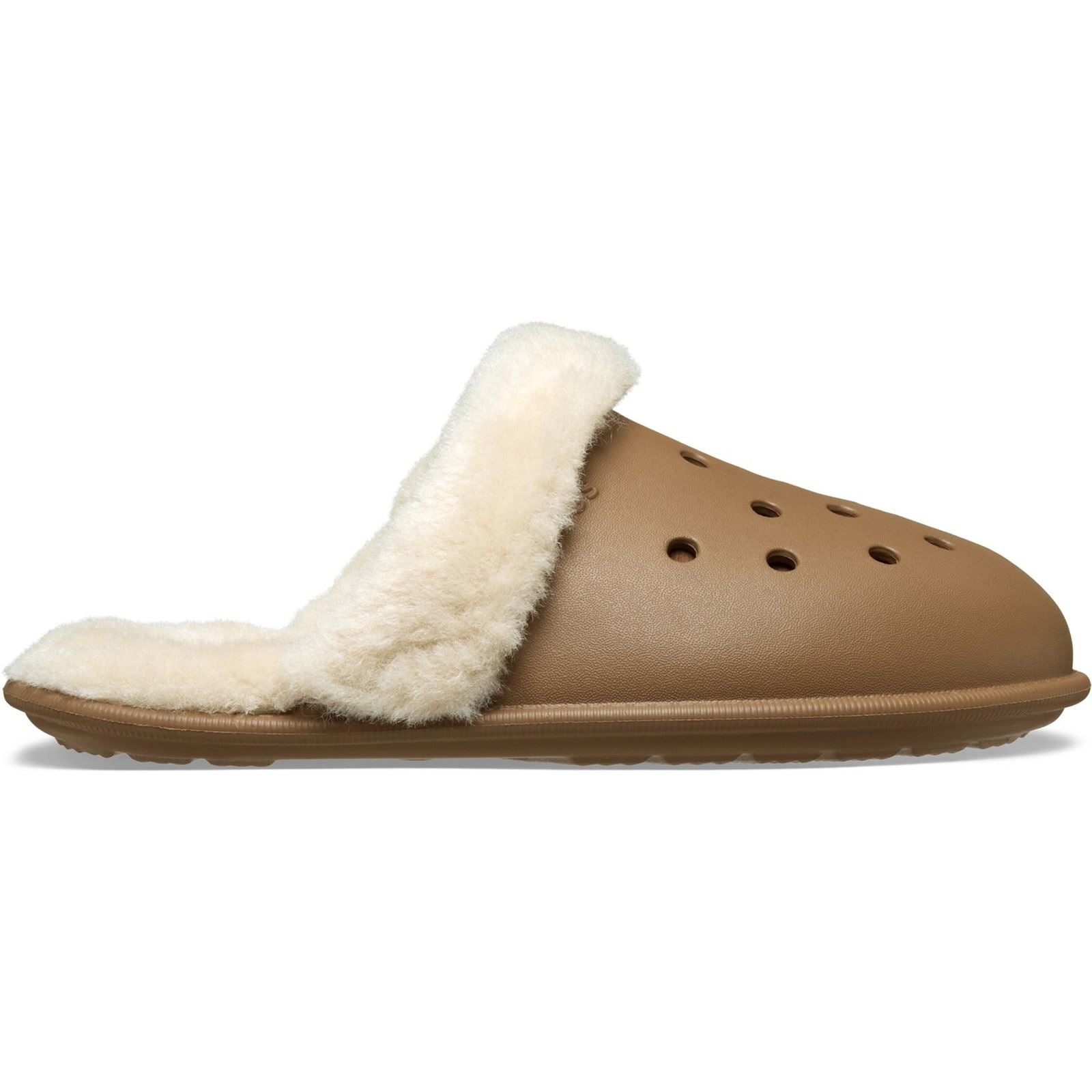 Crocs Classic Fuzz Scuff Thermolastische Schlappen In Sepia