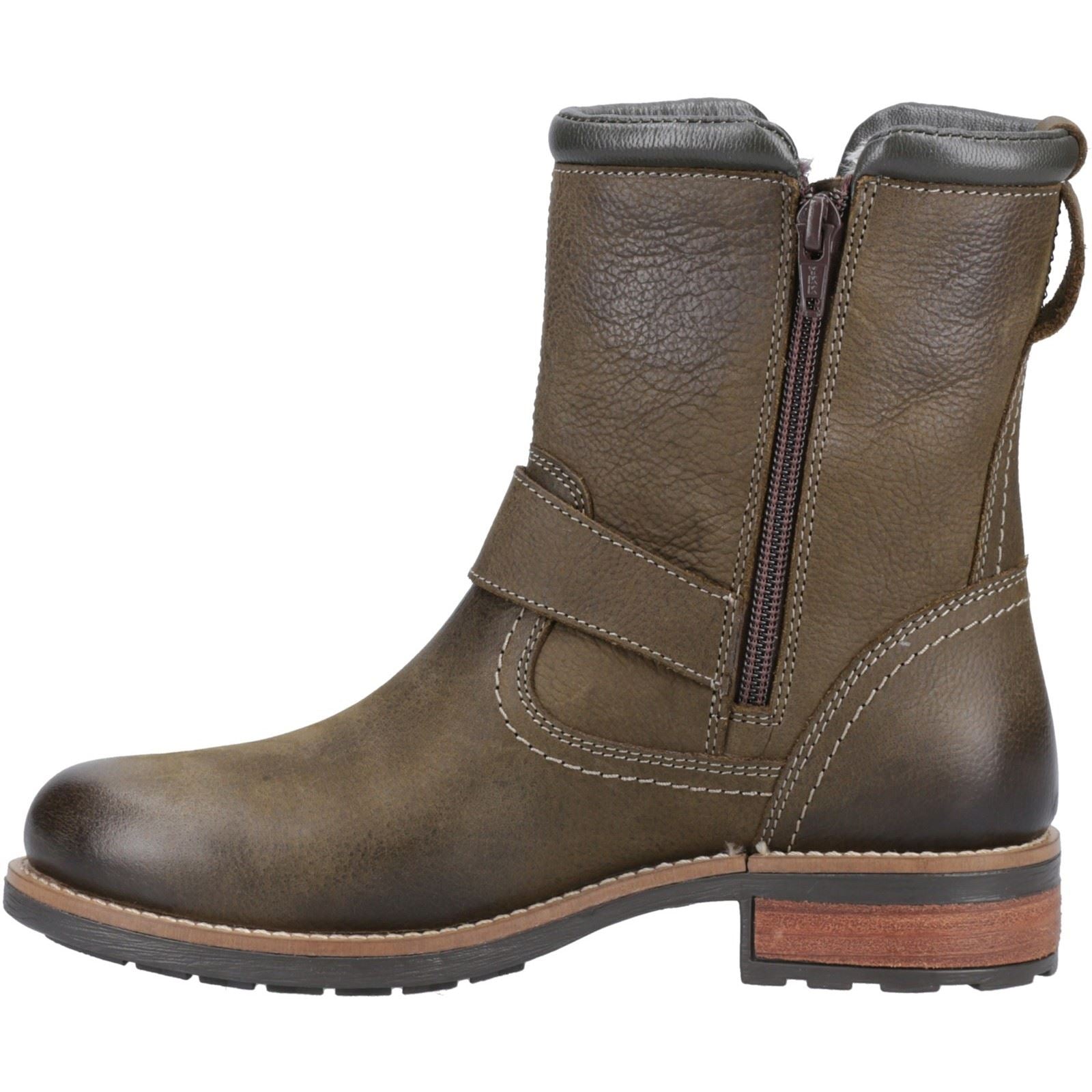 Cotswold Kinsham Damen Winterstiefel aus Leder in Khaki bis zur Mitte der Wade