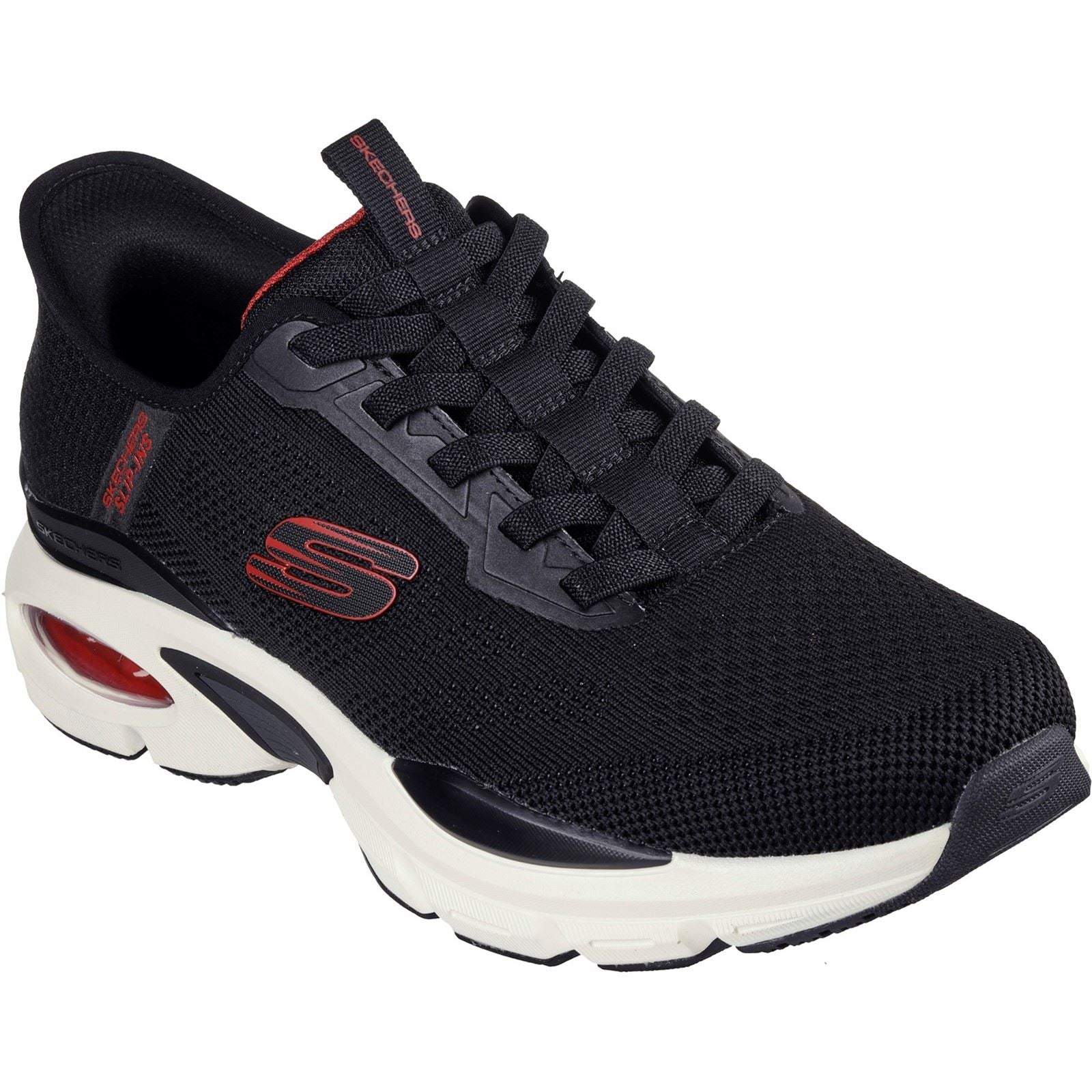 Skechers Skech-Air Ventura Vanderway Textil Herrenschuhe In Schwarz/Rot