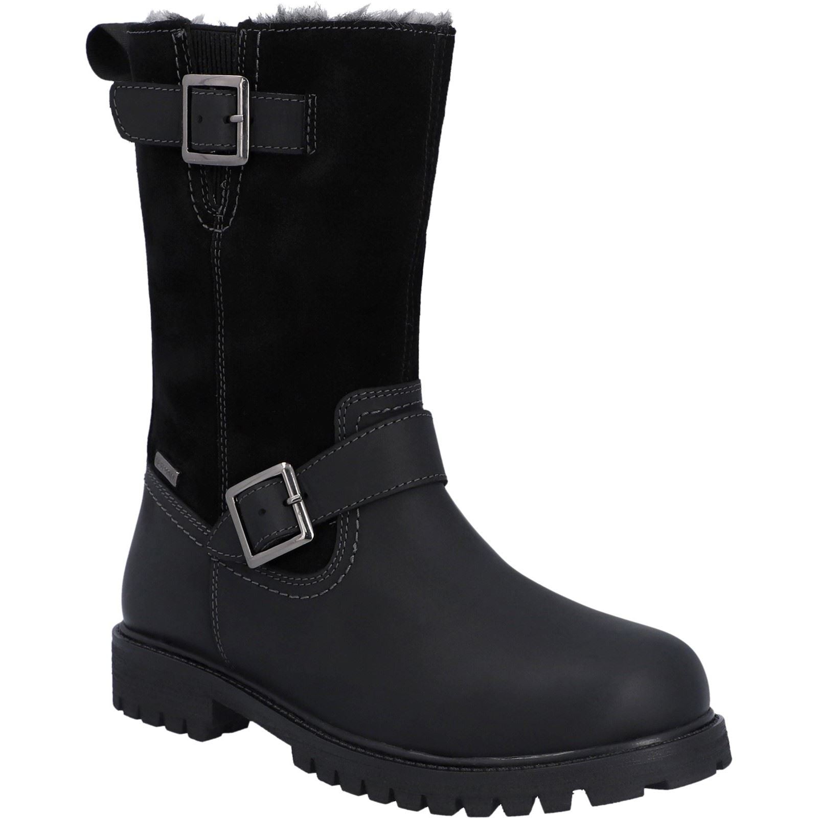 Hunter Ness Damenlederstiefel In Schwarz