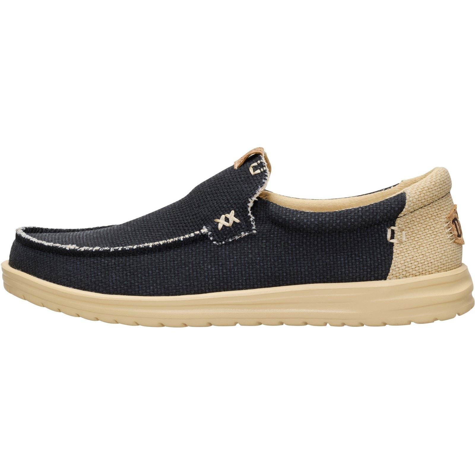 HEYDUDE Mikka Braided Textil Herren Schwarz/Boulder Tan Freizeitschuhe