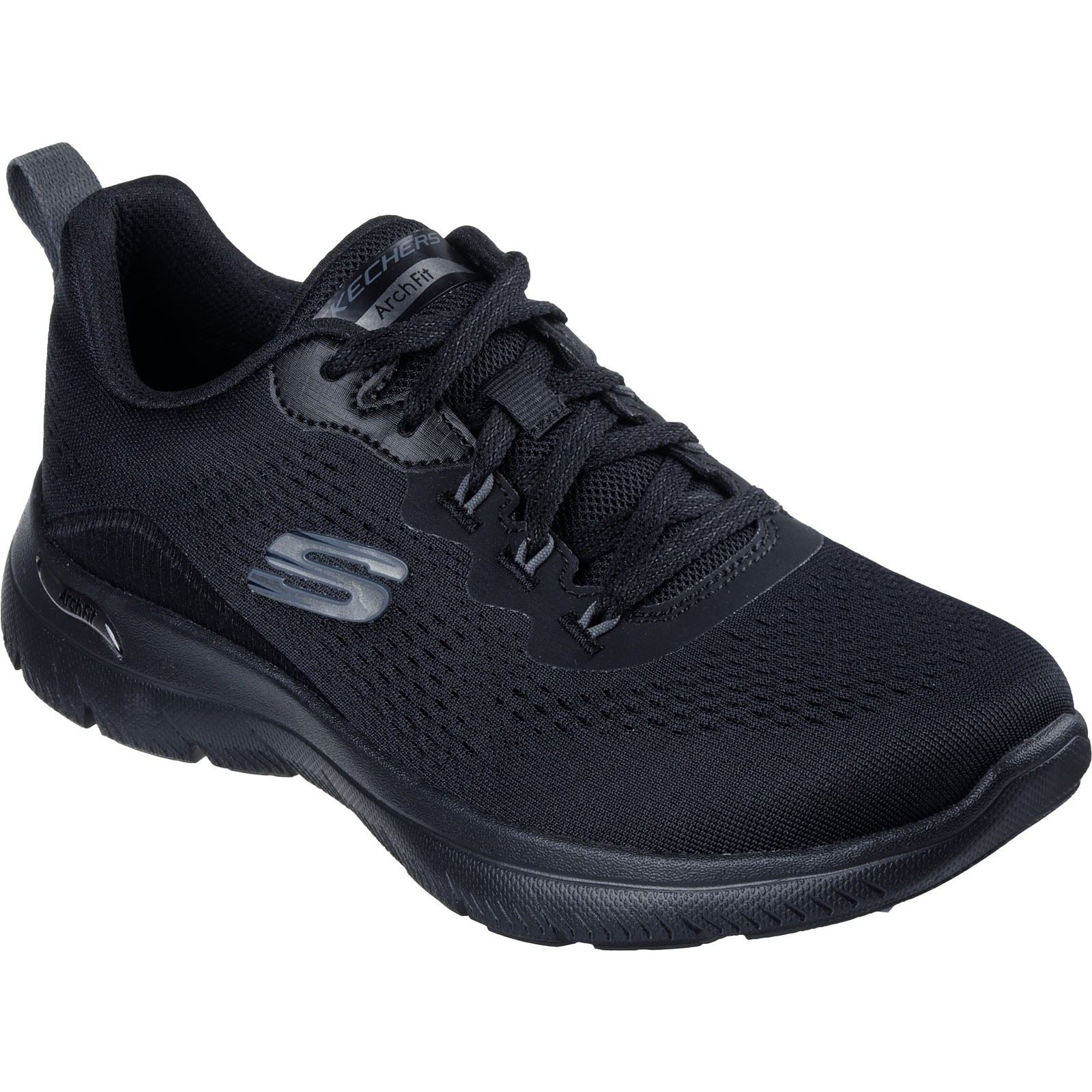 Skechers Arch Fit Summits Polyester Damen Schwarze Sneakers