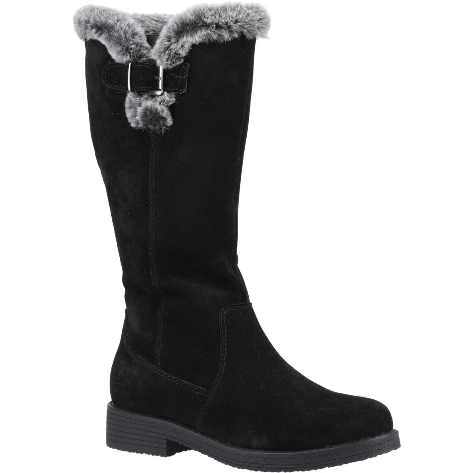 Hush Puppies Millie Wildlederschwarze Damenstiefel