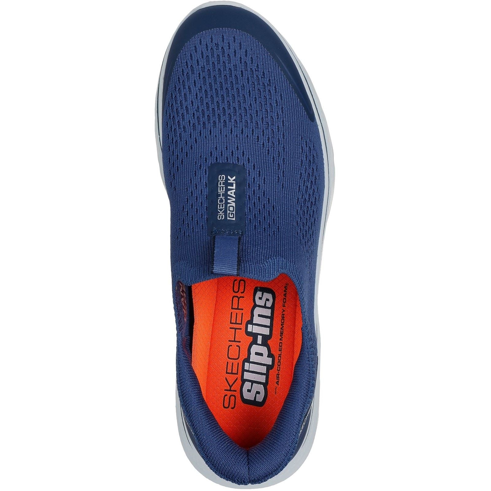 Skechers GO WALK 7 Easy On Evolution Textile Herren Turnschuhe In Marineblau