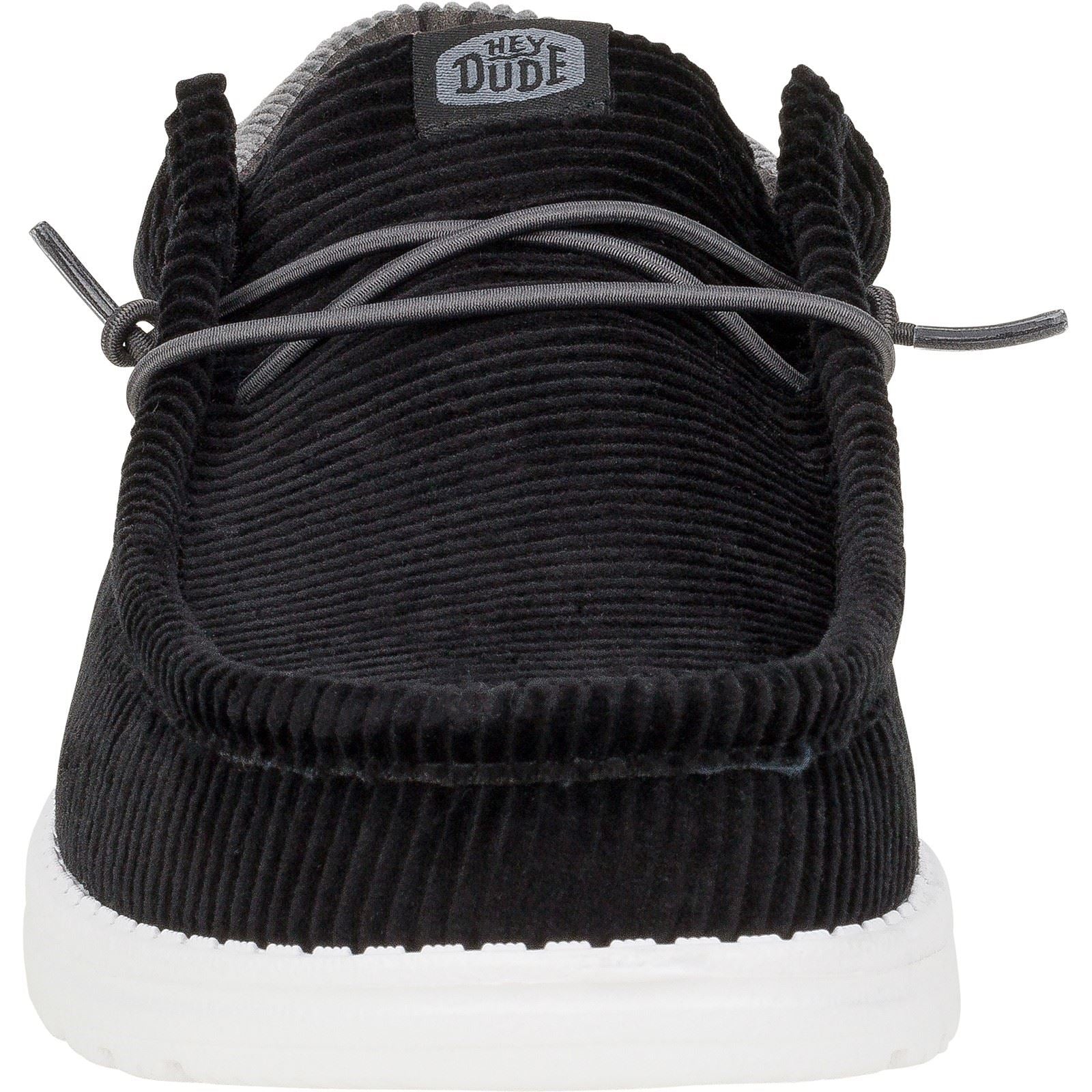 HEYDUDE Wally Funk Corduroy Stoff Herren Schwarz Bootsschuhe