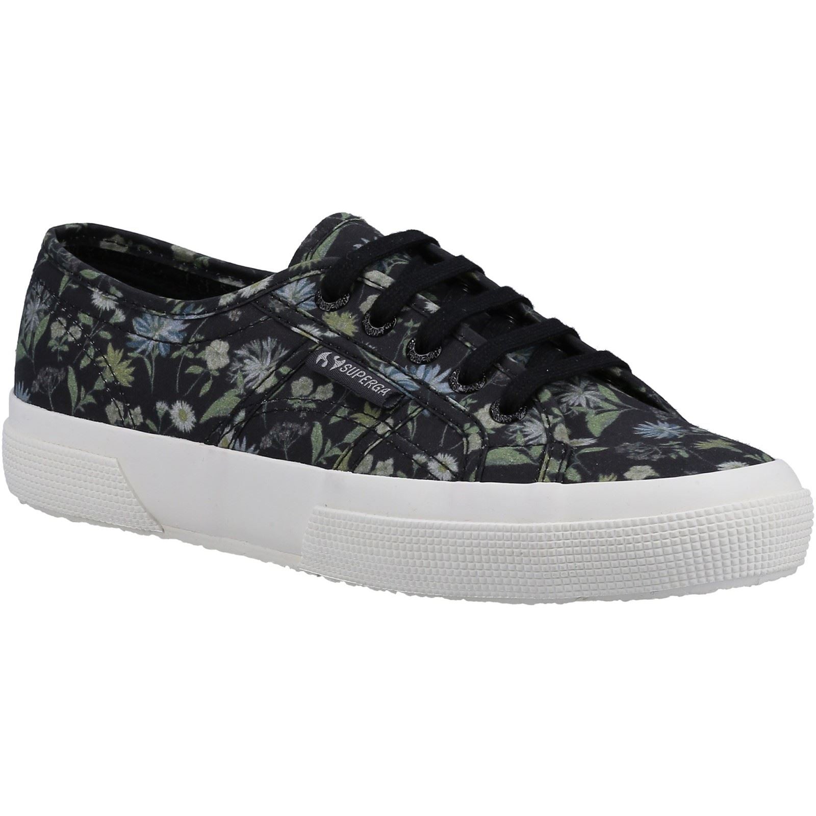 Superga 2750 Floral Print Dunkelgraue/Dunkelgraue Damensneaker Mit Blumenmuster
