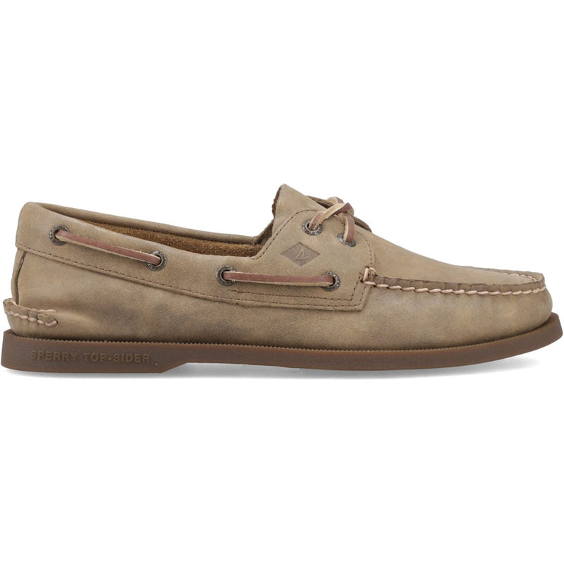 Sperry Authentic 2 Eye Leder Herren Hellbraune Bootsschuhe
