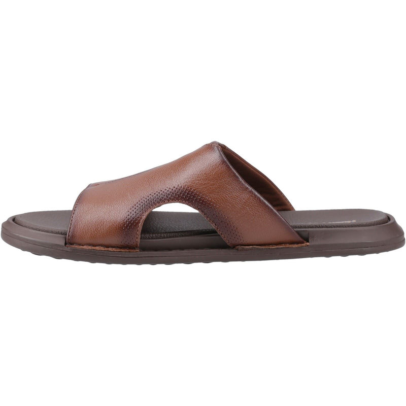 Hush Puppies Callum Slide Leder Herren Sandalen In Braun