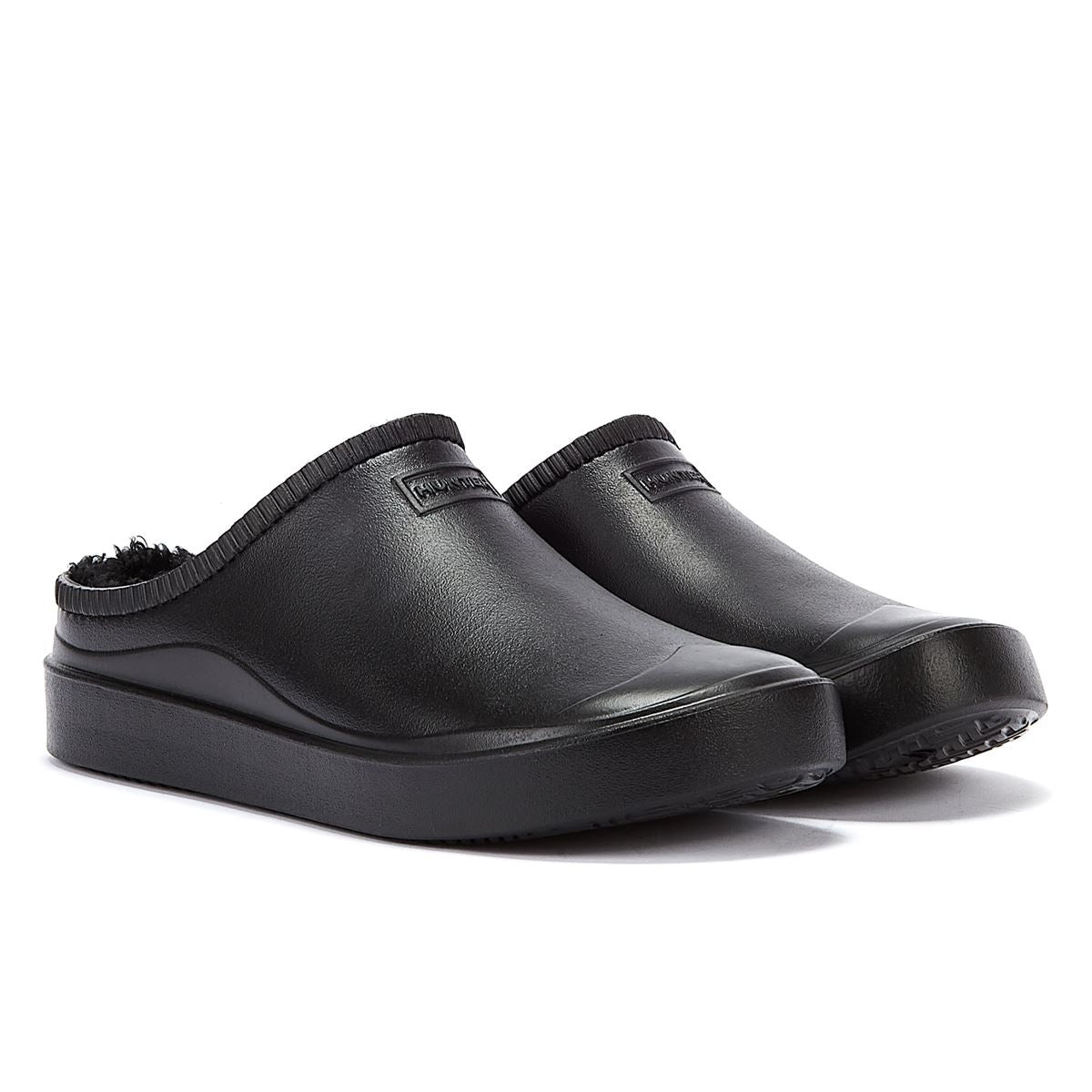 Hunter Bloom Gefütterte Schwarze Clogs