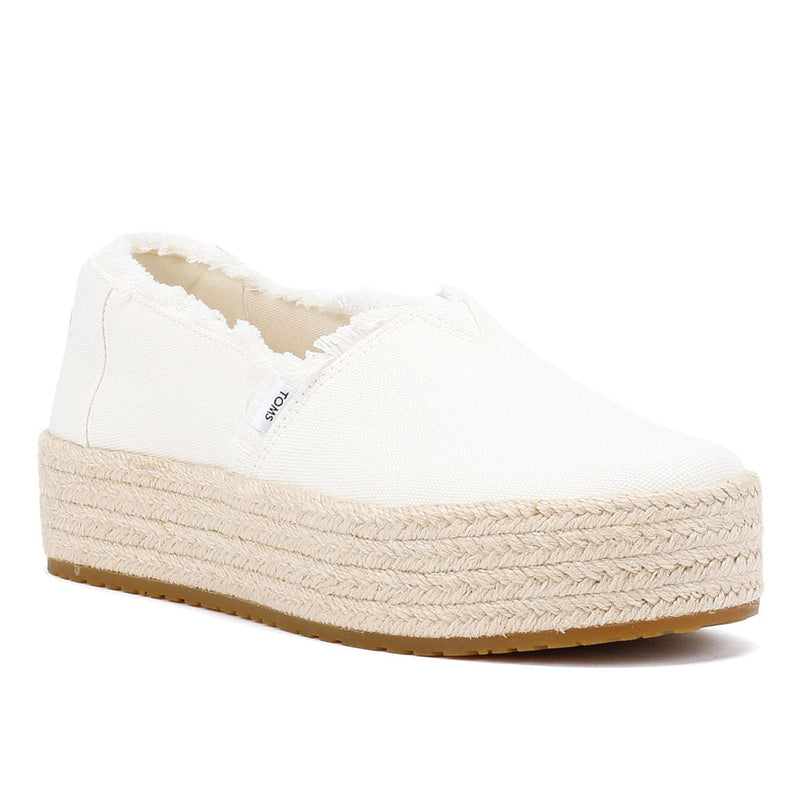 TOMS Valencia Canvas Damen Espadrilles In Weiß