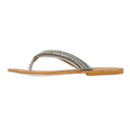 Tower London Metallic Bead Thong Damen Silber Sandalen