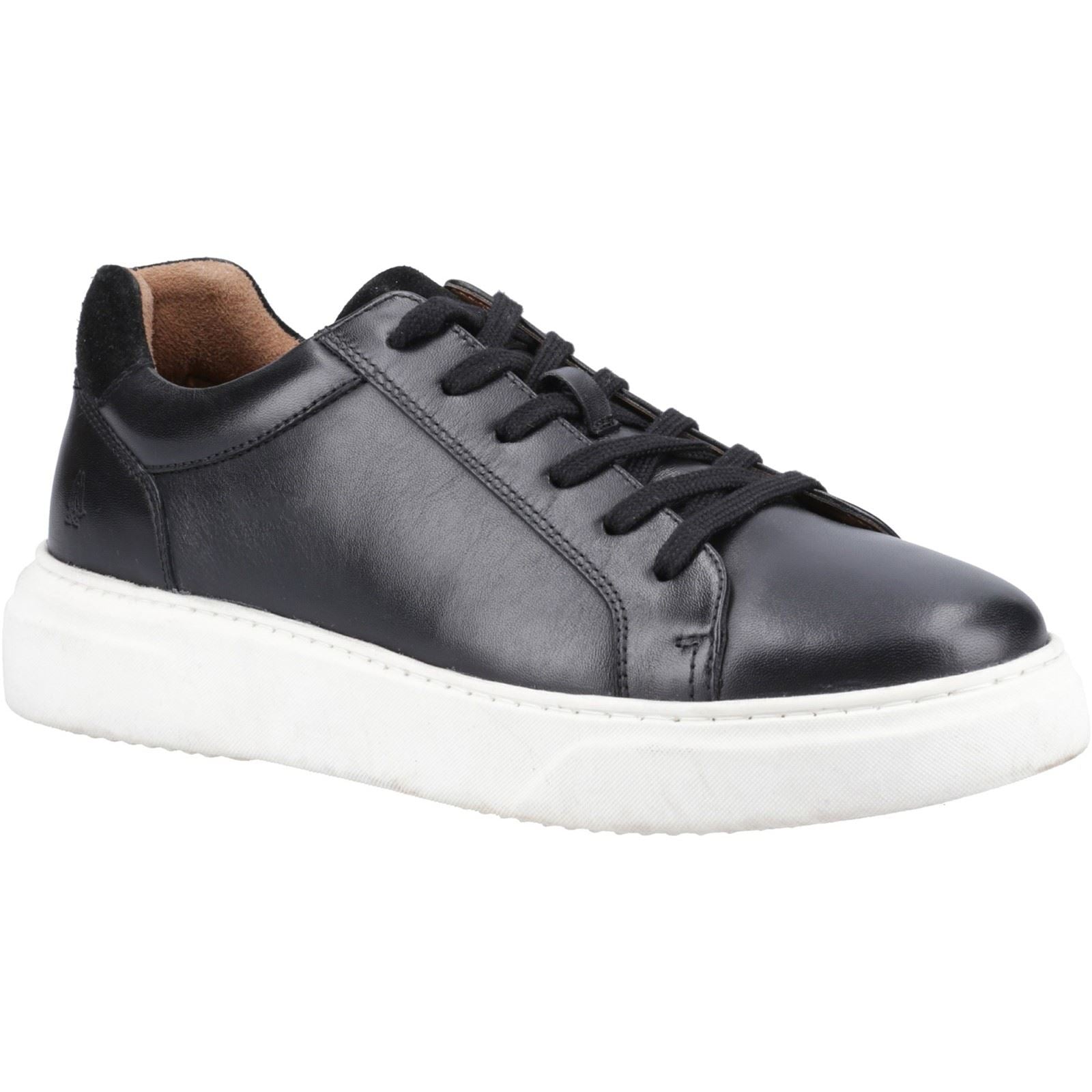 Hush Puppies Whelan Herren Schwarz Leder Sneaker