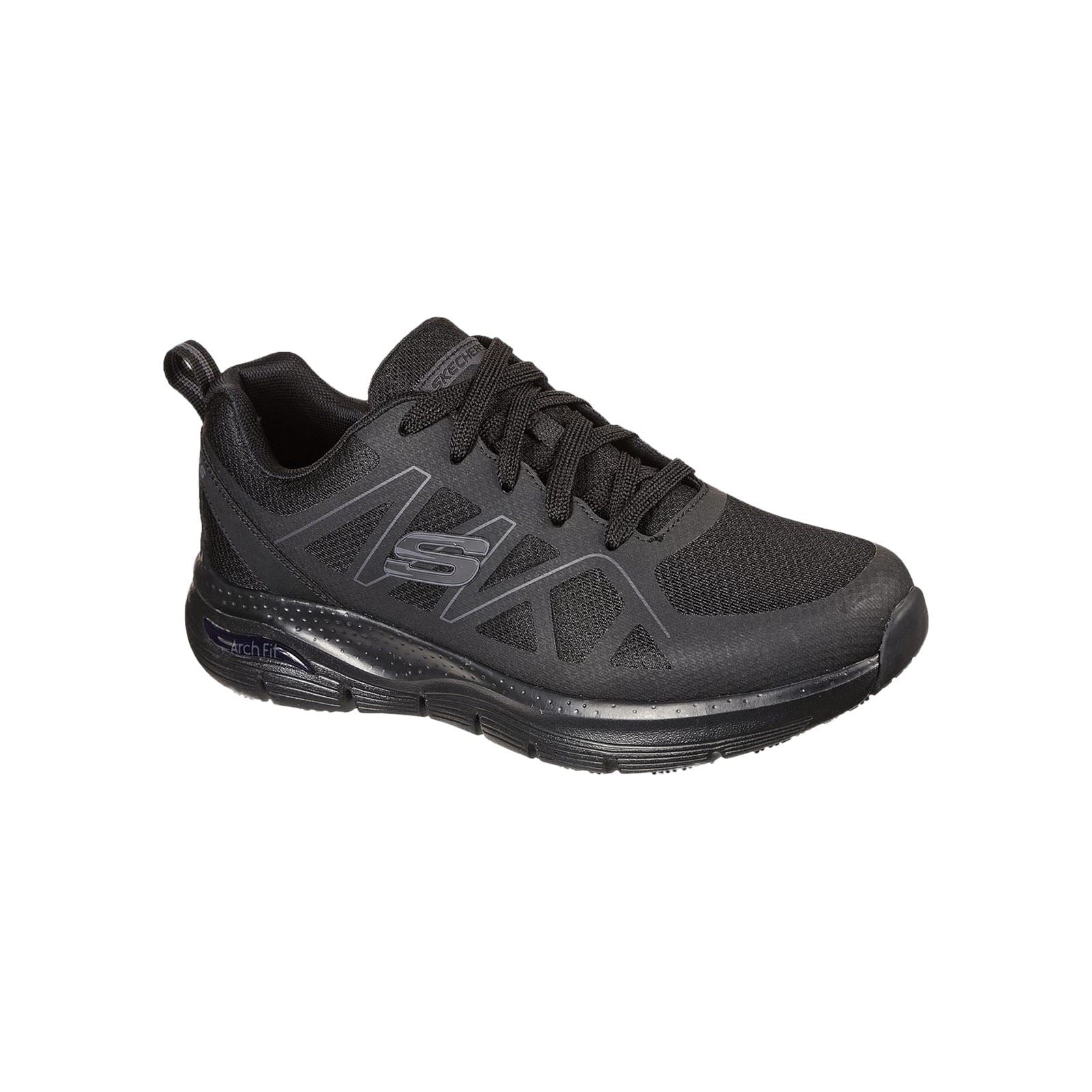 Skechers Workwear Arch Fit SR Axtell Polyester Herren Schwarze Sicherheitssneaker