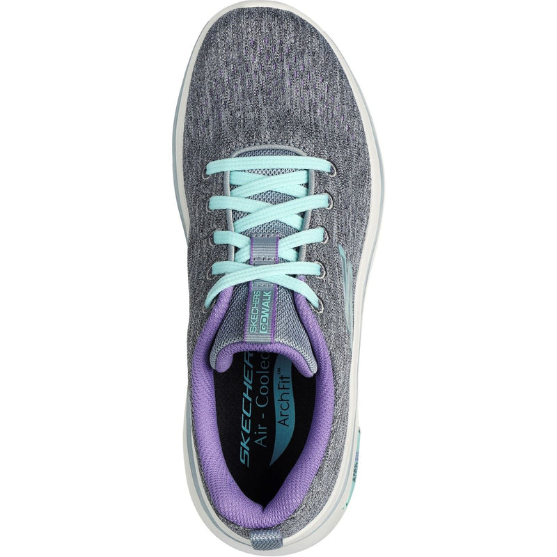 Skechers GO WALK Arch Fit 2.0 Vivid Sunset Textile Damengrau/Lavendel Sneakers