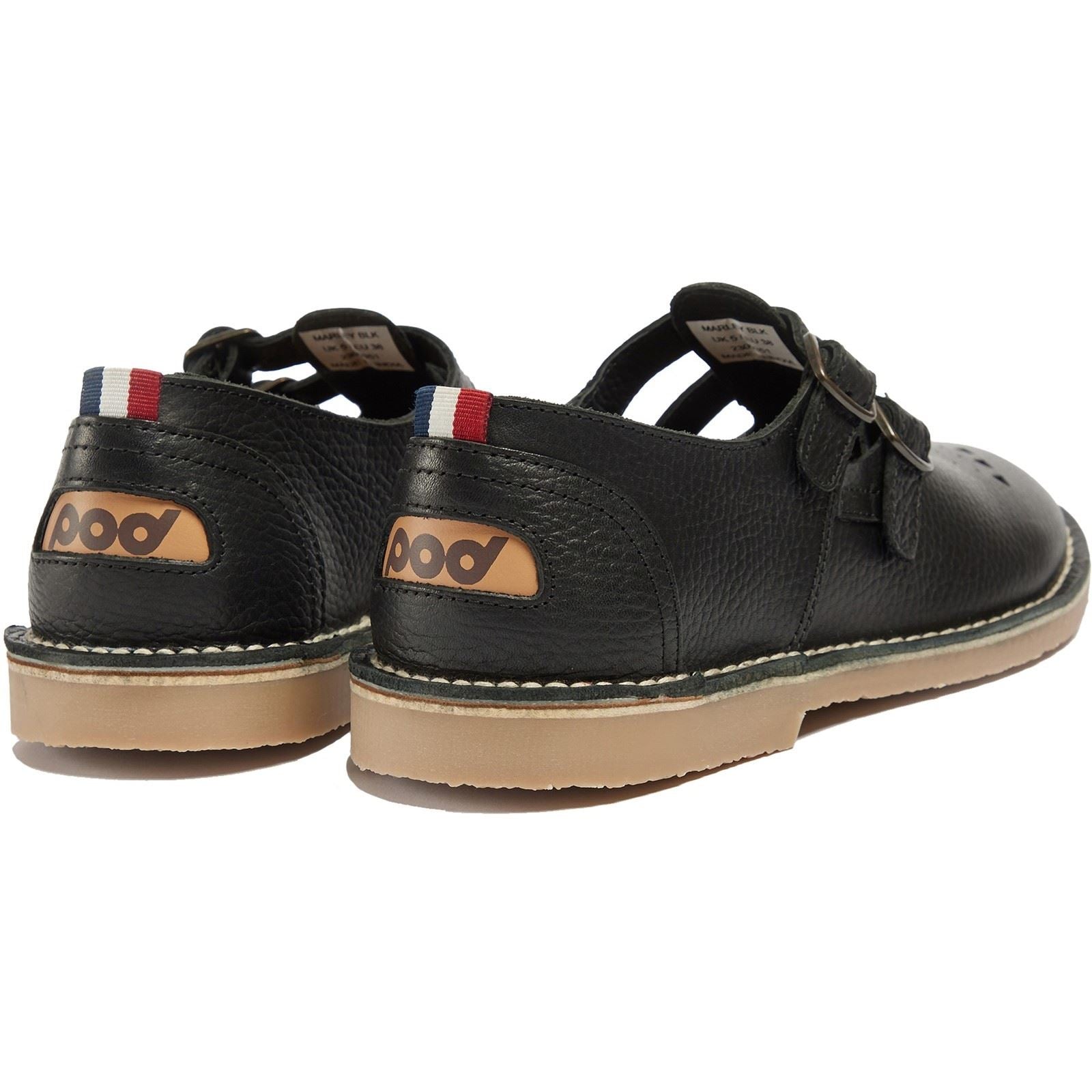Pod Marley Leder Damen Schwarze Schuhe