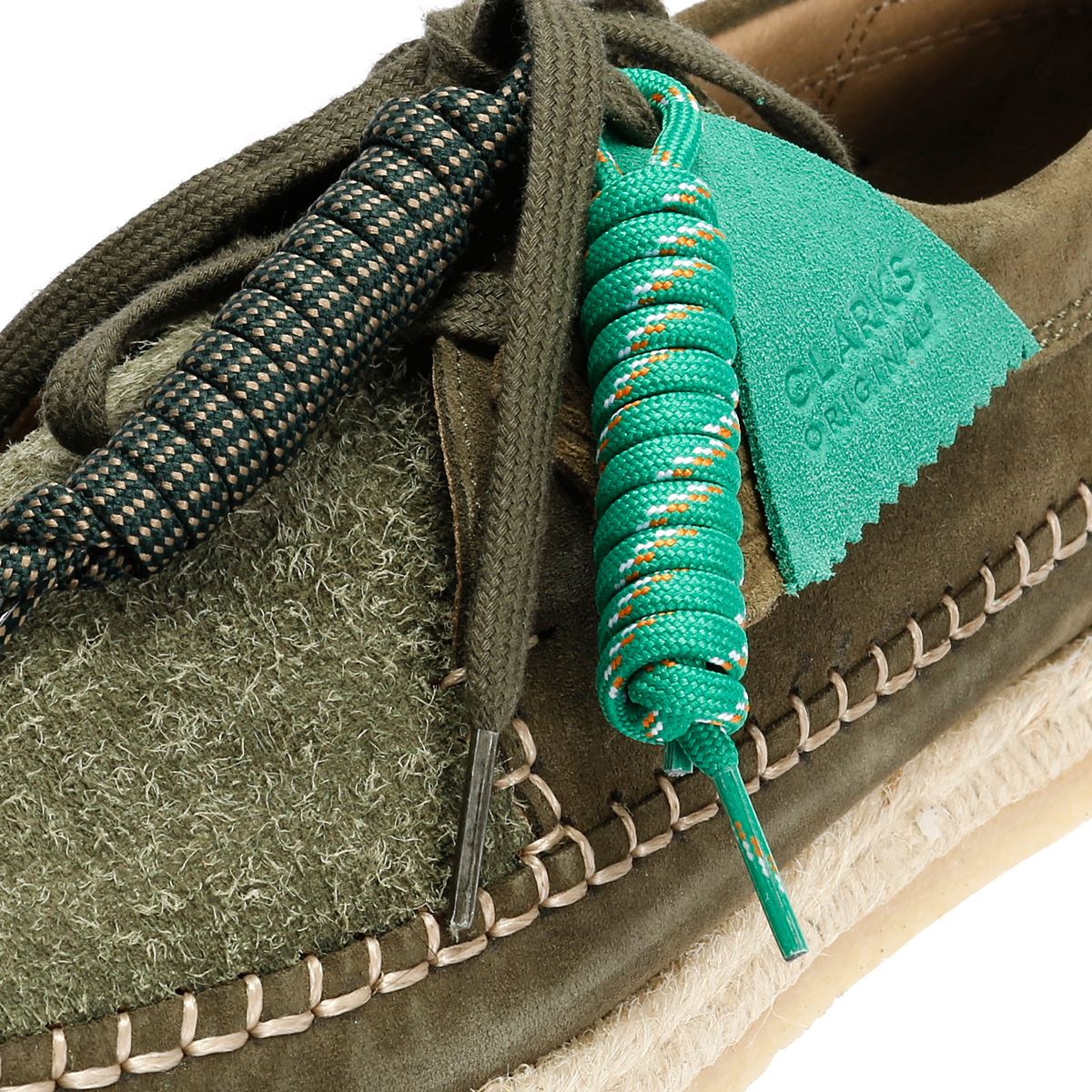 Pompeii X Clarks Weaver Herren Wildleder Schnürschuhe In Grün