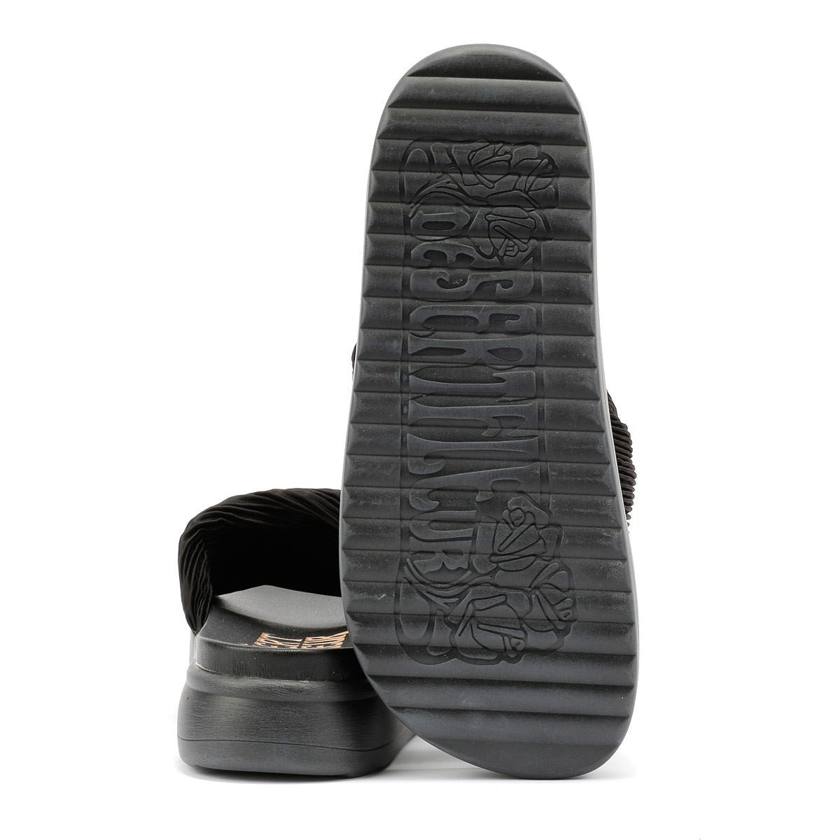 Desert Fleur Gabbro Satin Damen Sandalen In Schwarz