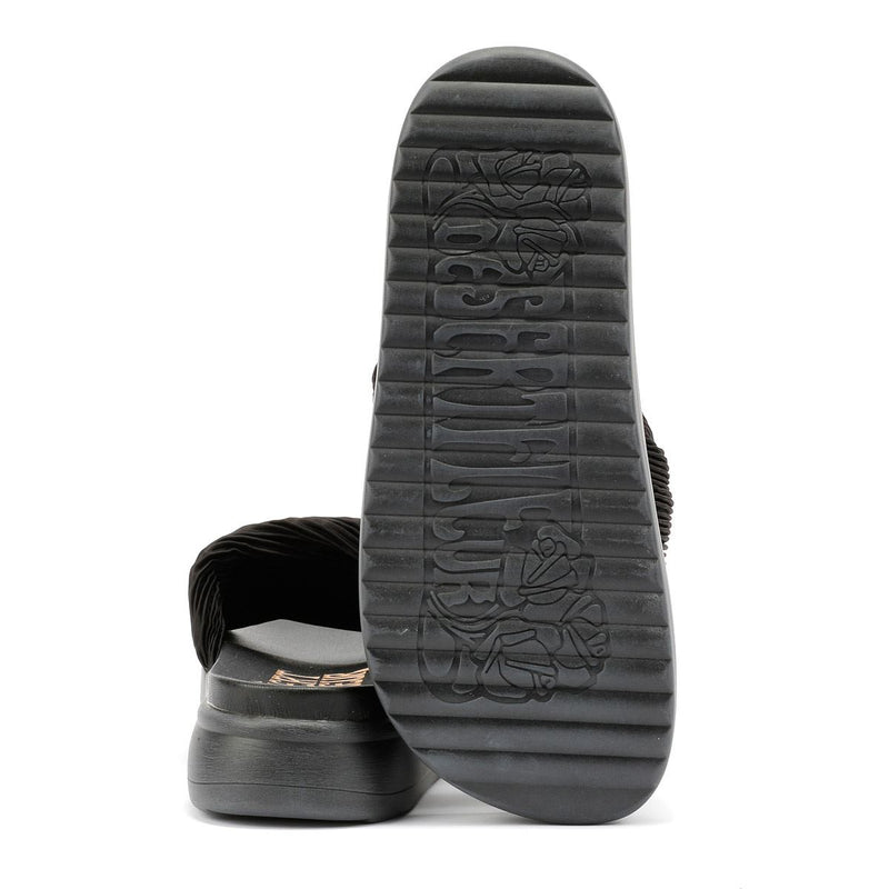 Desert Fleur Gabbro Satin Damen Sandalen In Schwarz