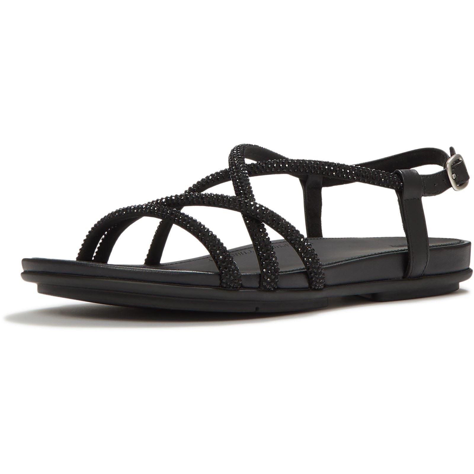 Fitflop Fino Toe-Post Leder Damen All Black Sandalen