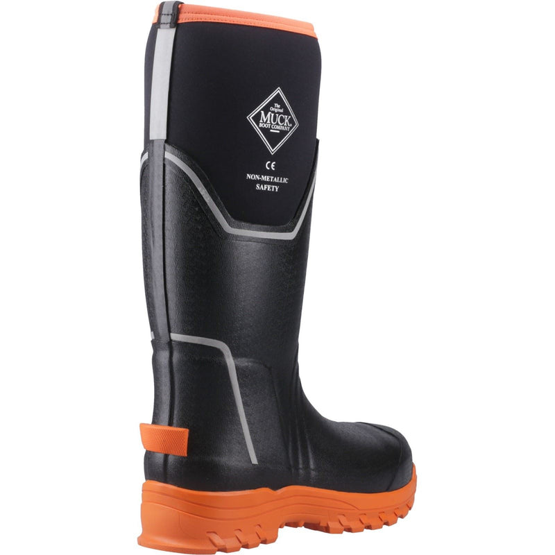 Muck Boots Grit S5 Damen Gummistiefel in Schwarz/Orange