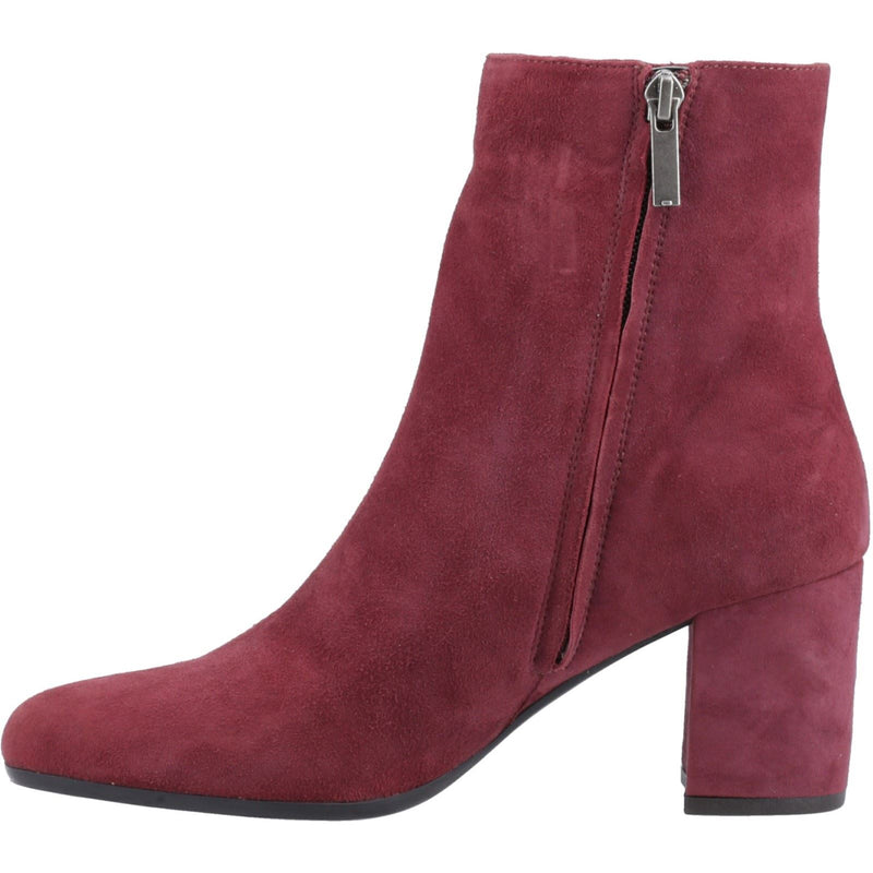 Hush Puppies Octavia Damen Veloursleder Bordeaux Stiefeletten mit Absatz